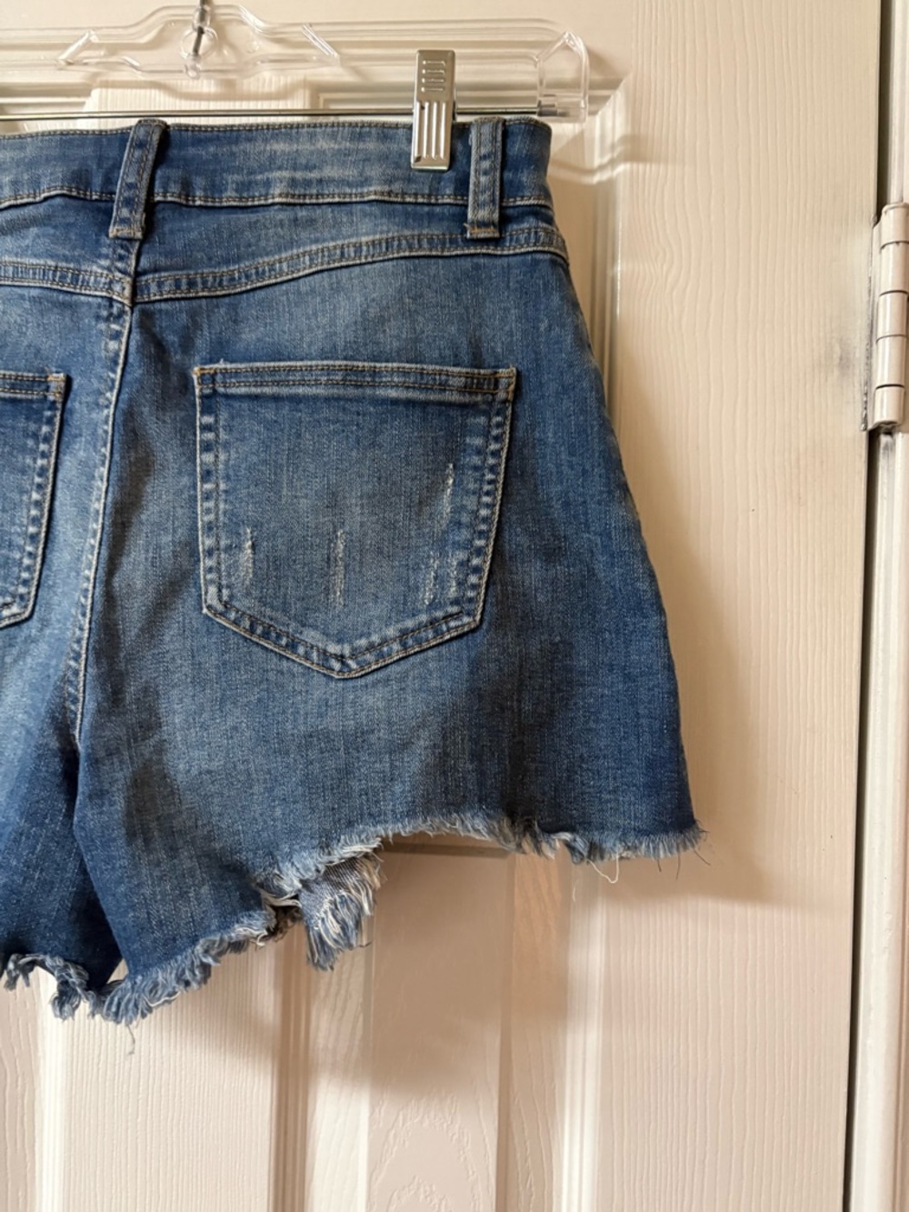 Rewash Super High Rise Vintage Reunion Blue Distressed Denim Jean Shorts Size 26 - Picture 7 of 11